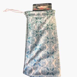 Floral Microfiber Sunglass Case Cleaning Cloth Blue White